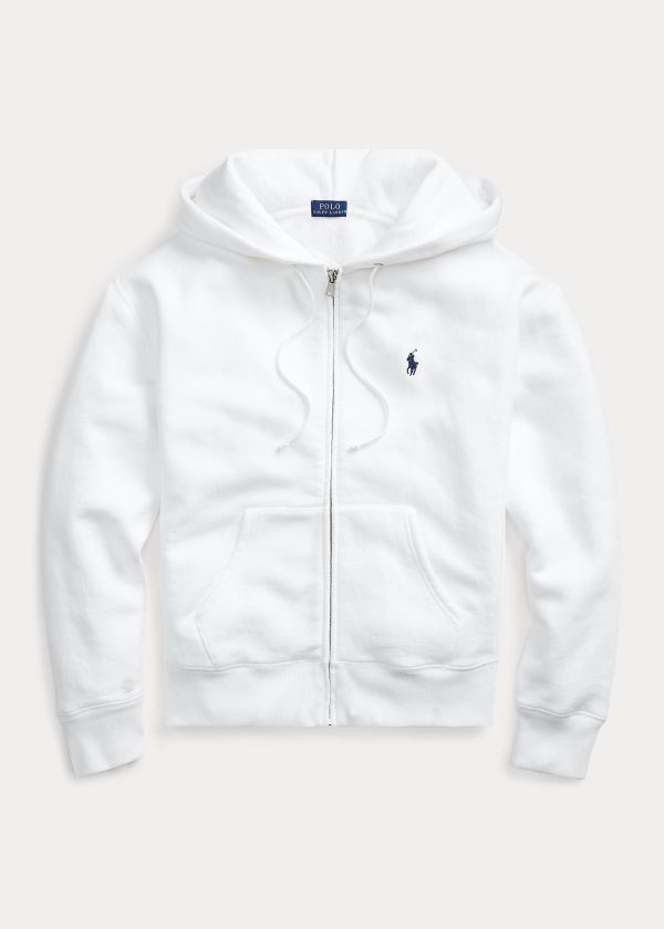 Sudaderas Con Capucha Polo Ralph Lauren Mujer Blancos - Fleece Full-Zip - PNQDH4790